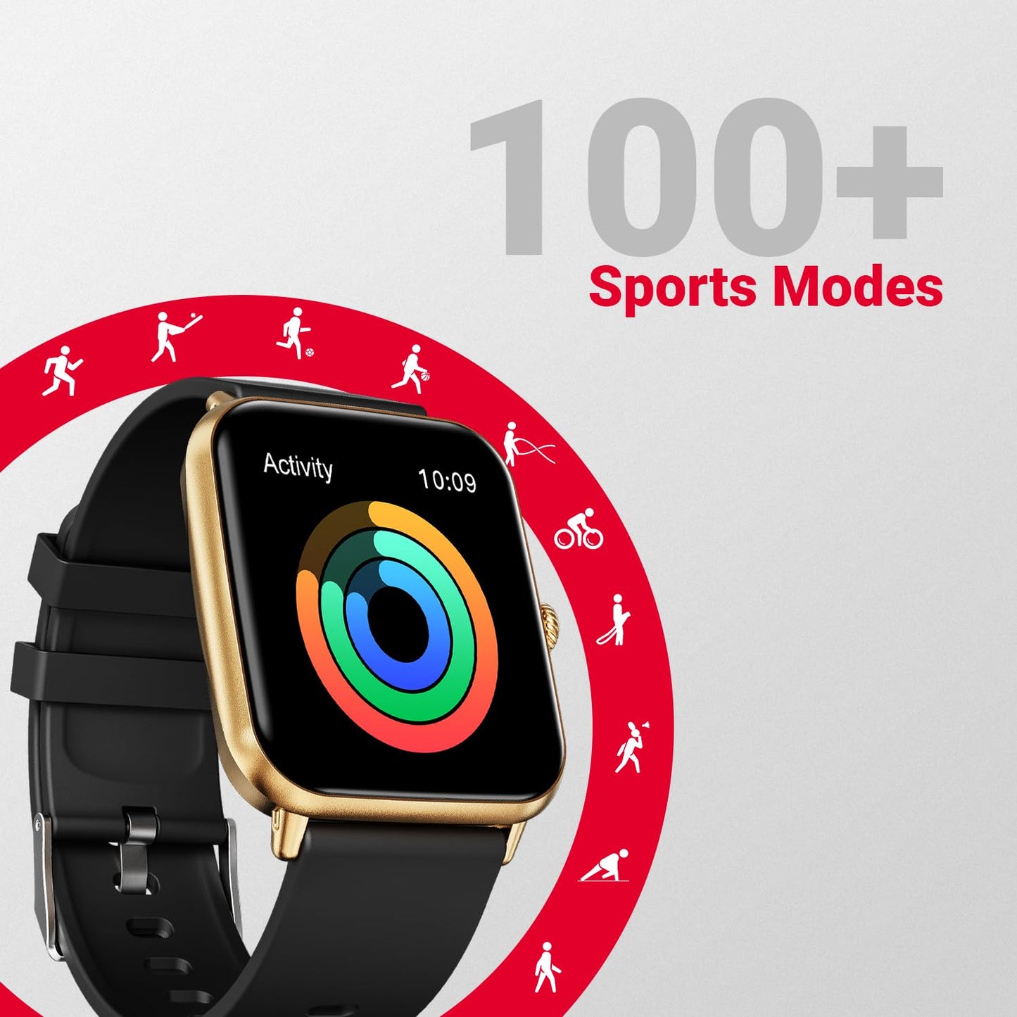 Fire-Boltt Ninja Call Pro Plus Smart Watch 1.83 inch with Bluetooth Calling, AI Voice Assistance, 100 Sports Modes IP67 Rating, 240 * 280 Pixel High Resolution (Gold Black)
