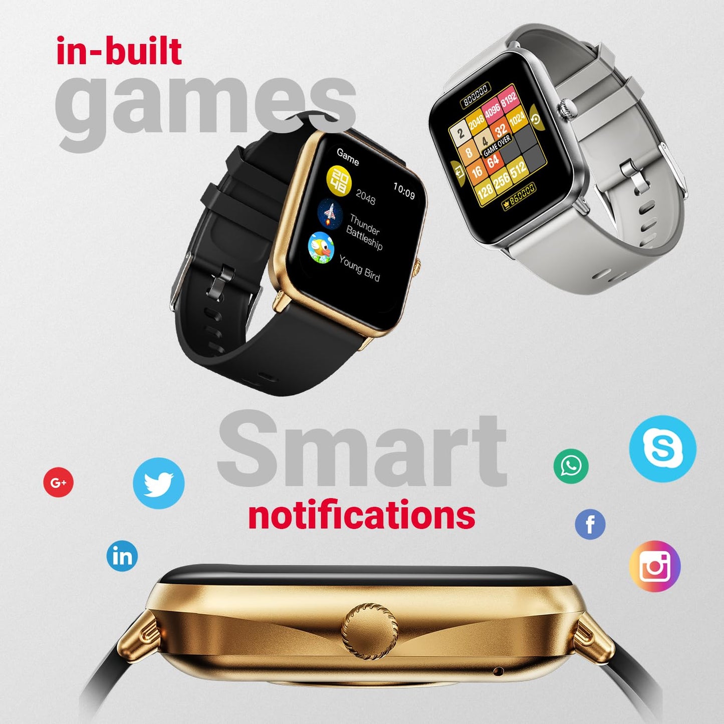 Fire-Boltt Ninja Call Pro Plus Smart Watch 1.83 inch with Bluetooth Calling, AI Voice Assistance, 100 Sports Modes IP67 Rating, 240 * 280 Pixel High Resolution (Gold Black)