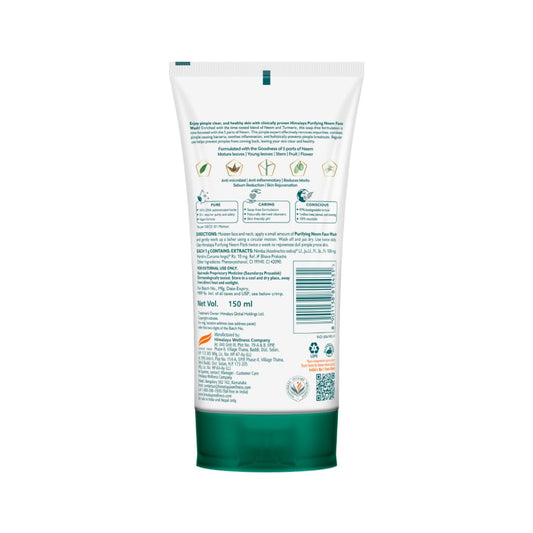 Himalaya Purifying Neem Face Wash|Clears and Prevents Pimples & Acne|Made with 5 parts of Neem|New & Best Ever clinically Proven formula|Gently Cleanses|For men and women|150 ml