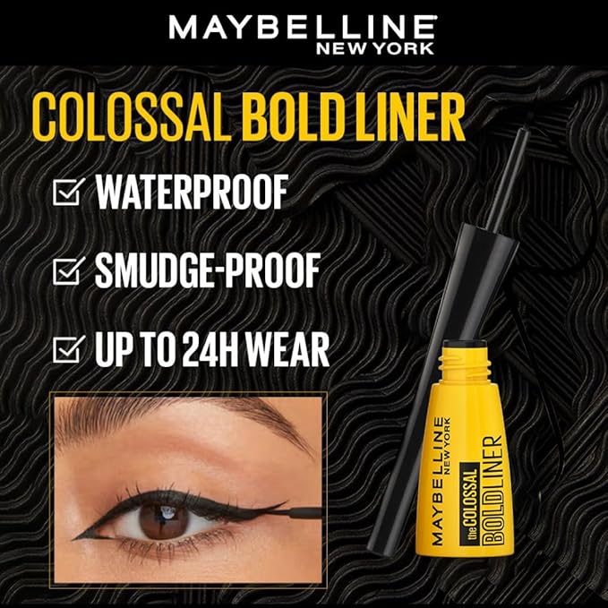 Maybelline New York Eye Makeup Kits & Combos - Eyeliner Combo with Colossal Superblack Kajal, Colossal Waterproof Mascara & Colossal Bold Liner