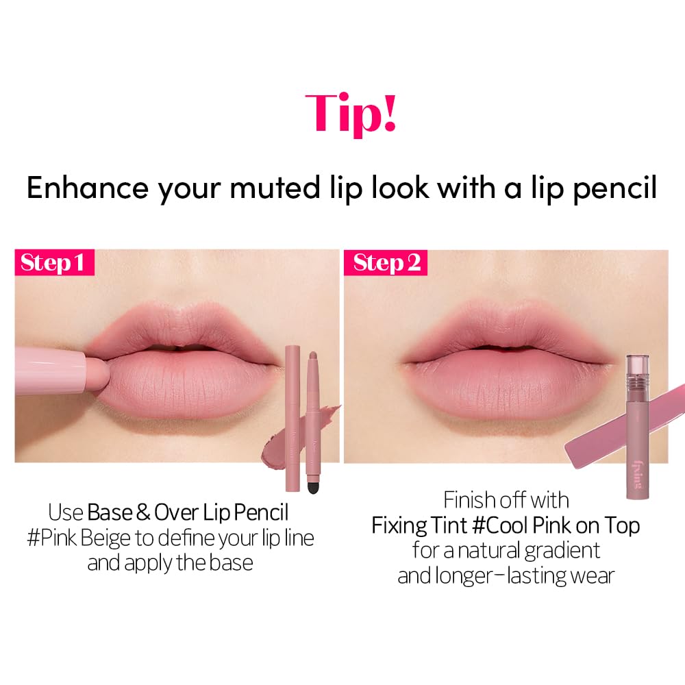 ETUDE Fixing Tint| Long Lasting High Pigmented Liquid Lipstick |Waterproof Lightweight Matte Finish Lip Stain| Full Coverage| #15 Woody Pink-4g