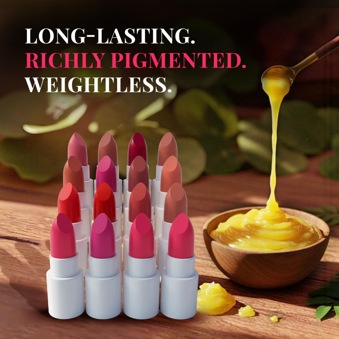 Just Herbs Ayurvedic Creamy Matte Micro Mini Lipstick Kit Lip Hydrating & Moisturizing, Lipsticks for Women Suitable All Indian Tones (Pack of 16)