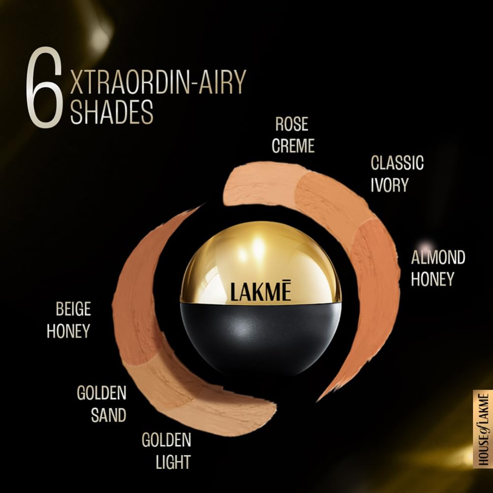 Lakme Absolute Skin Natural Mousse, Almond Honey, SPF 8 Natural Finish Matte Cream Foundation - Long Lasting Weightless Full Coverage Face Makeup, 25g