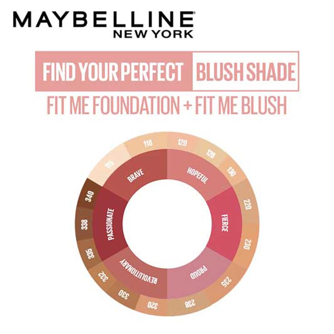 Maybelline New York New Fit Me Mono Blush, 16 hours Easy to Use Long-lasting Cheek Blush, Pigmented Creamy Powder Blush Formula, Natural and True to Tone Blush - 60 Passionate|4.5 grams