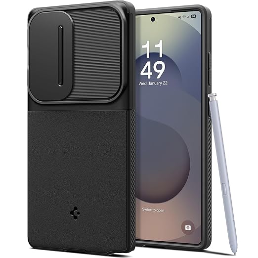 Spigen Optik Armor for Samsung Galaxy S25 Ultra Case, Galaxy S25 Ultra Back Cover (2025) - TPU+PC｜Black