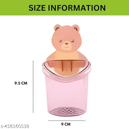 Toothbrush Holder, Plastic Brush Holder 2 Pcs Set, Self Adhesive Toothbrush Holder for Bathroom Wall, Tooth Brush Stand Storage Toothbrush, Toothpaste, Teddy Bear Shaped (Multicolor)