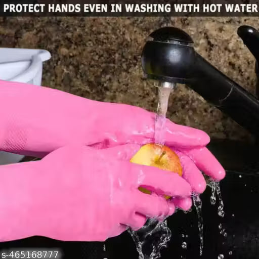 Gloves Magic Silicone Dish Washing Gloves, Silicon Cleaning Gloves, Silicon Hand Gloves for Kitchen Dishwashing and Pet Grooming, Great for Washing Dish, Car, Bathroom (Multicolour, Pack of 1)