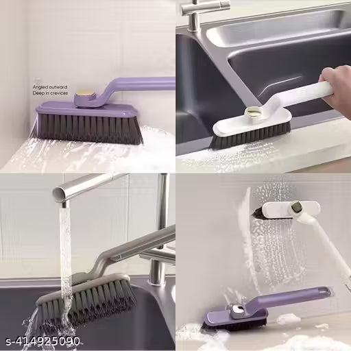 Cleaning brush | tool | Multi-Function Rotating Crevice Cleaning Brush, 360 Degree Rotating No Dead Corners Hard Bristle Crevice Gap Brush Tool for Bathroom & Kitchen & Tile Floors | Toilet Brush | Plastic Brush | Bathroom Brush (Pack Of 1)