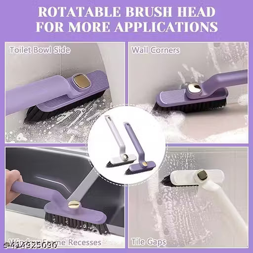 Cleaning brush | tool | Multi-Function Rotating Crevice Cleaning Brush, 360 Degree Rotating No Dead Corners Hard Bristle Crevice Gap Brush Tool for Bathroom & Kitchen & Tile Floors | Toilet Brush | Plastic Brush | Bathroom Brush (Pack Of 1)