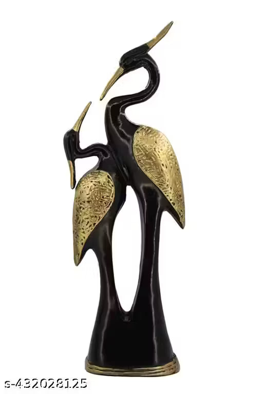 AAputri Black Pair of Kissing Swan Duck Home Decor Showpiece Love Birds Decorative Figurine, Décor Items for Main Door Entrance interior of Living Room (black and Gold)