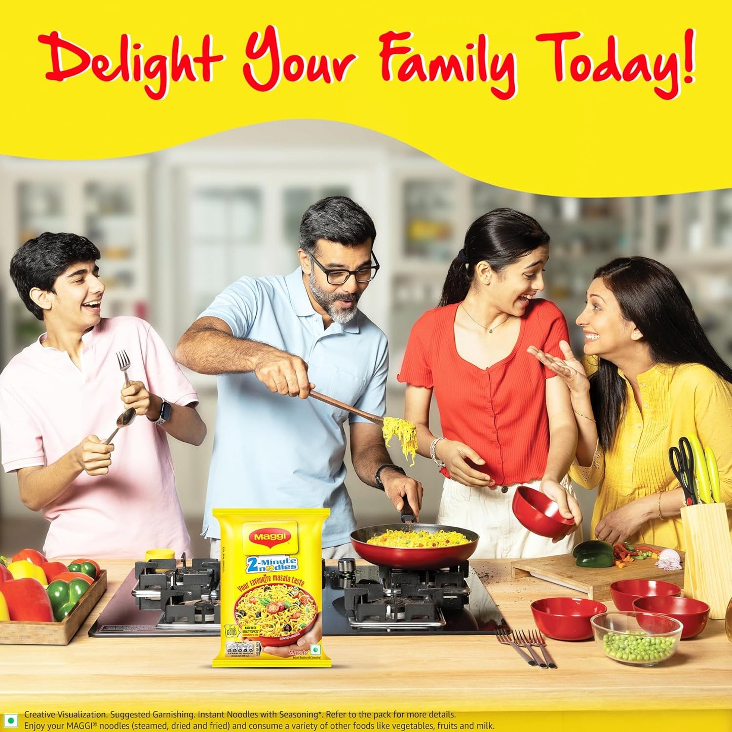 MAGGI 2-Minute Instant Noodles,Masala Noodles With Goodness Of Iron,Made With Choicest Quality Spices,Favourite Masala Taste, 70g Pouch.
