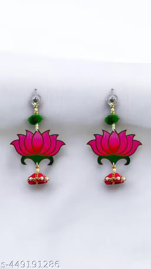 The CrafTella Lotus Hanging 4 Pcs - Small- 20 INCH| Floral Wall Hangings, Temple Decoration Items, Backdrop for Pooja Decor, Pooja Room Decorate Items| Diwali Decorative Items |Offwhite - Fabric |