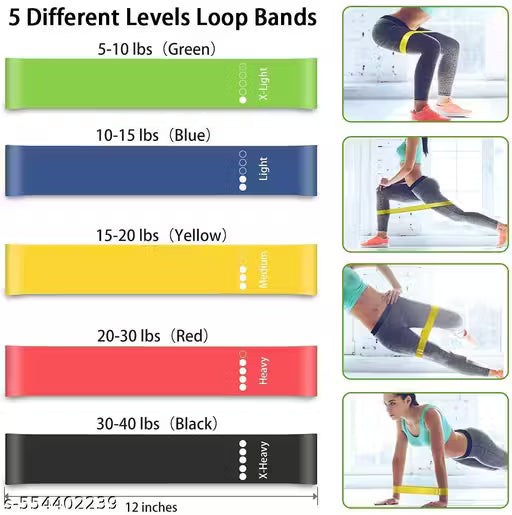 SUVIKSHA Resistance Bands Loop Set Hip Band Toning Exercise Bands fo