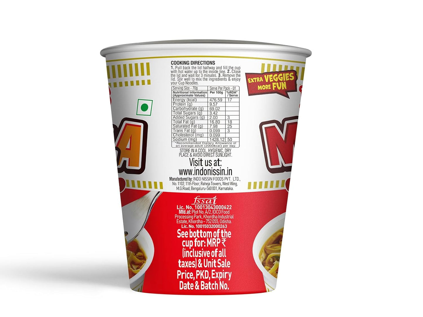 Nissin Cup Noodles Mazedaar Masala | Bold Masala Flavor with a Touch of Extra Veggie Goodness | Quick & Delicious Meal Anytime #VibeItUp, 70 gm.