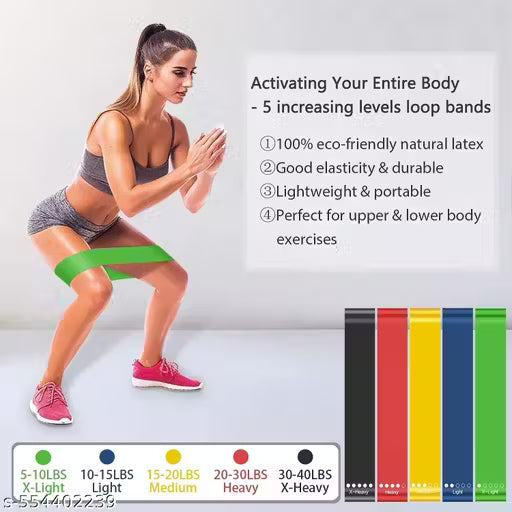 SUVIKSHA Resistance Bands Loop Set Hip Band Toning Exercise Bands fo