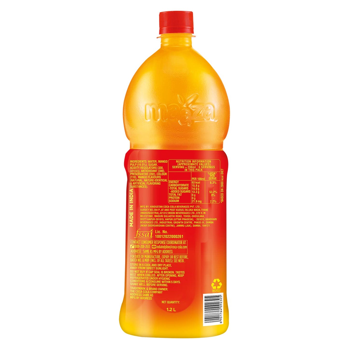 Maaza Mango Drink, Original Flavour, 1.2 L PET Bottle