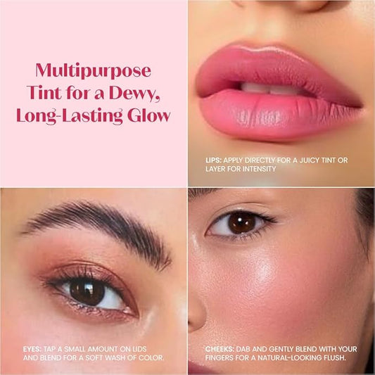 ETUDE Dear Darling Water Gel Luminous Lip & Cheek Tint| Long Lasting, Waterproof, Smudgeproof |Korean Makeup|Shade-02,Cherry-9Gm