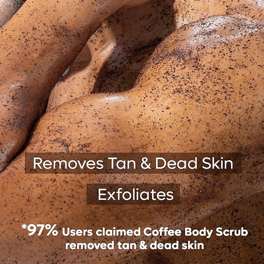 mCaffeine Exfoliating Coffee Body Scrub Powder Jar for Tan Removal&Soft-Smooth Skin|De-Tan Bathing Scrub With Coconut Oil,Removes Dirt&Dead Skin From Neck,Knees,Elbows&Arms| All Skin Types-100Gm