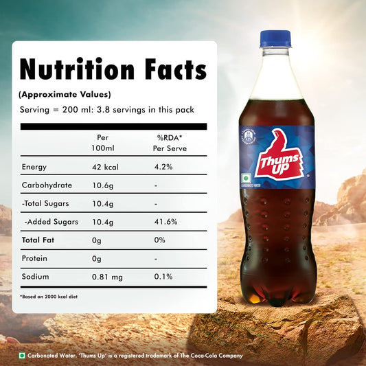 Thums Up Soft Drink Pet Bottle, 750 Ml, Cola