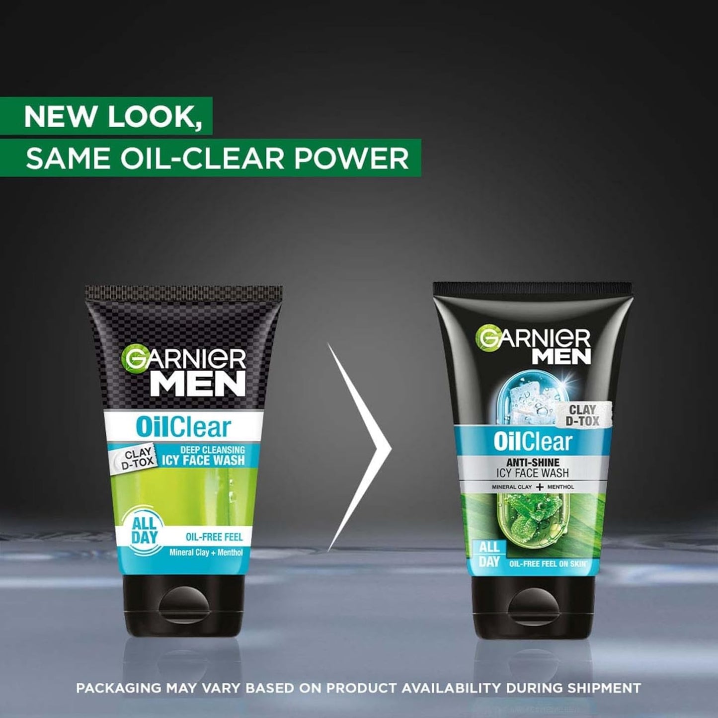 Garnier Men Oil Clear Clay D-Tox Deep Cleansing Icy Face Wash, 100gm