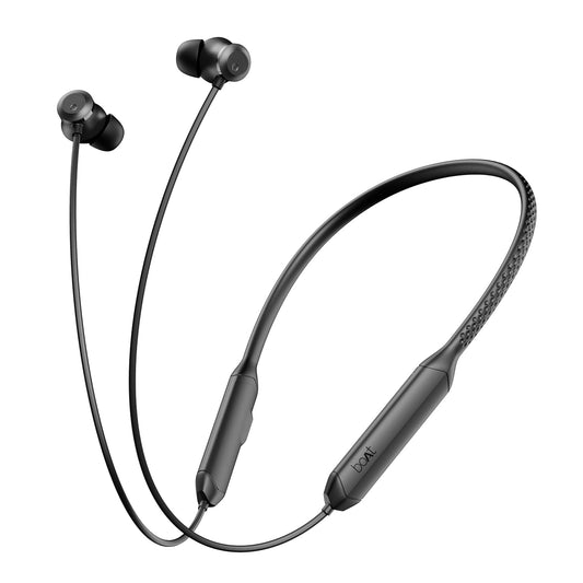 boAt Rockerz 255 Pro+, 60HRS Battery, Fast Charge, IPX7, Dual Pairing, Low Latency, Magnetic Earbuds, in Ear Bluetooth Neckband, Wireless with Mic Earphones (Active Black)