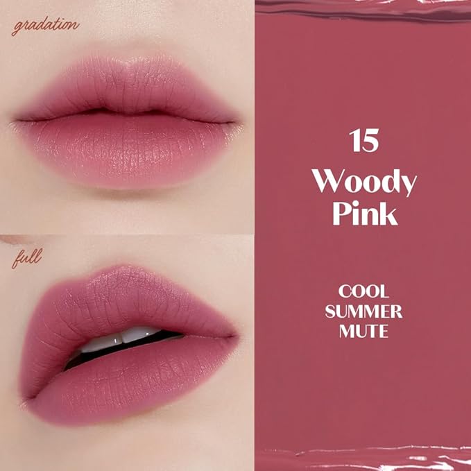 ETUDE Fixing Tint| Long Lasting High Pigmented Liquid Lipstick |Waterproof Lightweight Matte Finish Lip Stain| Full Coverage| #15 Woody Pink-4g