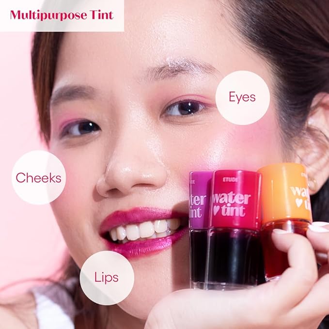 ETUDE Dear Darling Water Gel Luminous Lip & Cheek Tint| Long Lasting, Waterproof, Smudgeproof |Korean Makeup|Shade-02,Cherry-9Gm