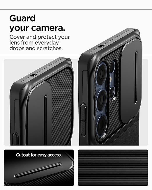 Spigen Optik Armor for Samsung Galaxy S25 Ultra Case, Galaxy S25 Ultra Back Cover (2025) - TPU+PC｜Black