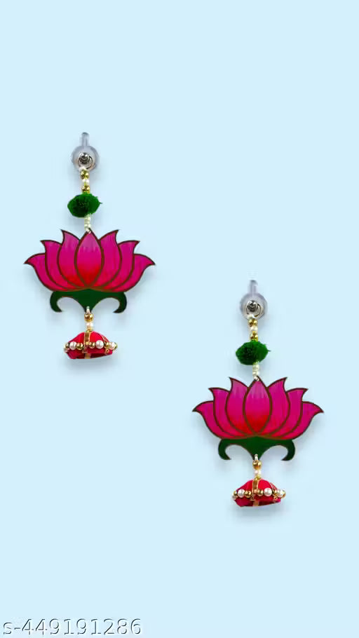 The CrafTella Lotus Hanging 4 Pcs - Small- 20 INCH| Floral Wall Hangings, Temple Decoration Items, Backdrop for Pooja Decor, Pooja Room Decorate Items| Diwali Decorative Items |Offwhite - Fabric |