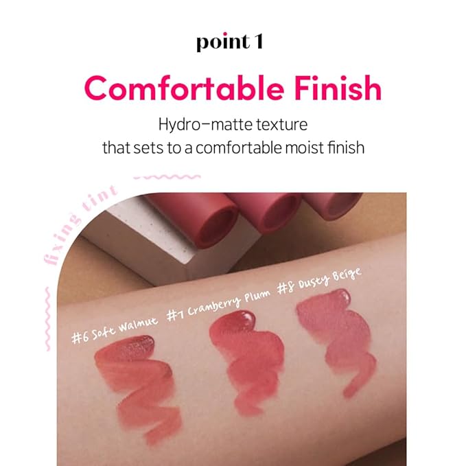ETUDE Fixing Tint| Long Lasting High Pigmented Liquid Lipstick |Waterproof Lightweight Matte Finish Lip Stain| Full Coverage| #15 Woody Pink-4g