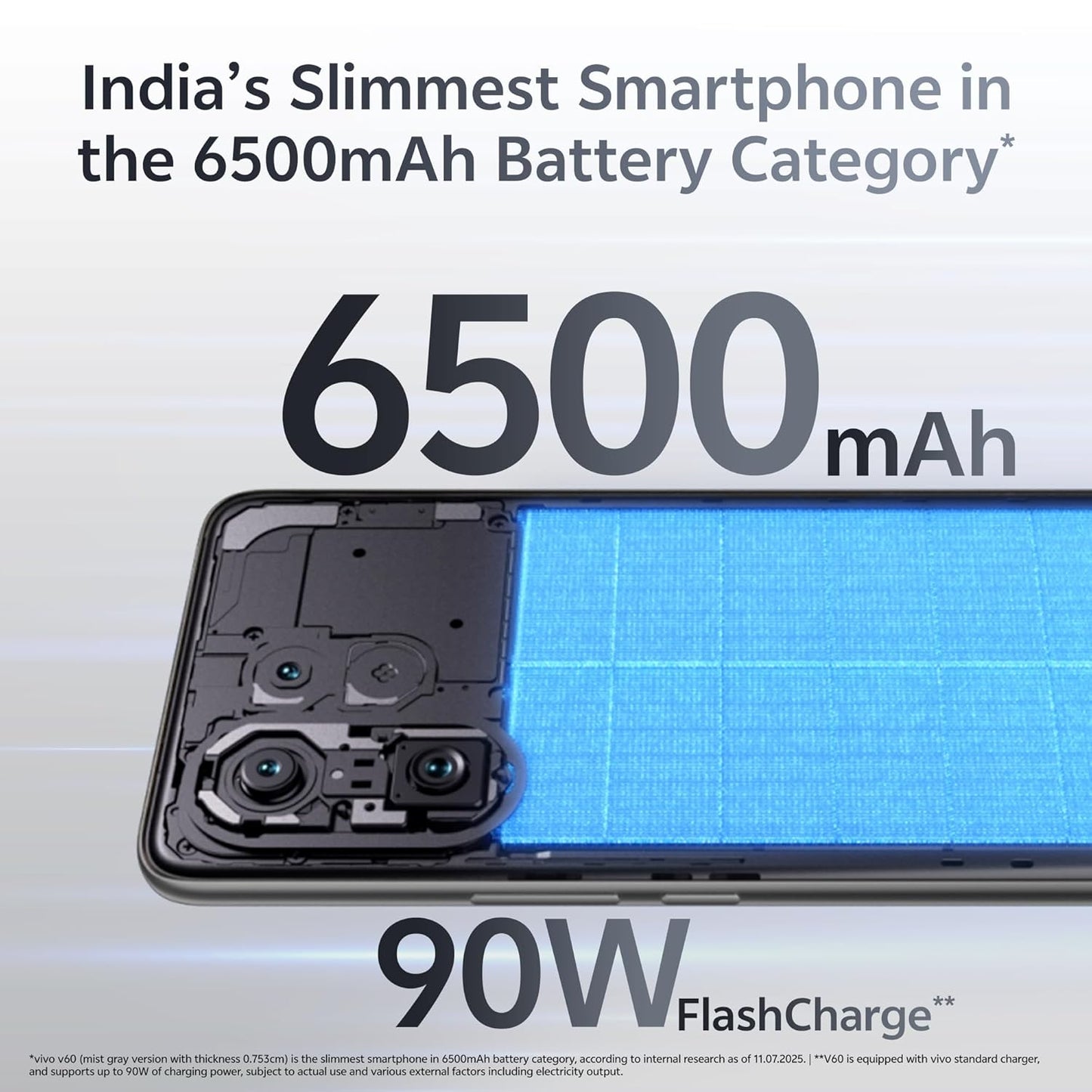Vivo V60 5G (Mist Gray, 8GB RAM, 128GB Storage) with No Cost EMI/Additional Exchange Offers