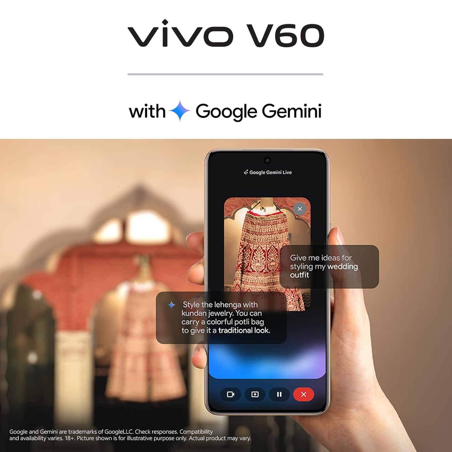 Vivo V60 5G (Mist Gray, 8GB RAM, 128GB Storage) with No Cost EMI/Additional Exchange Offers