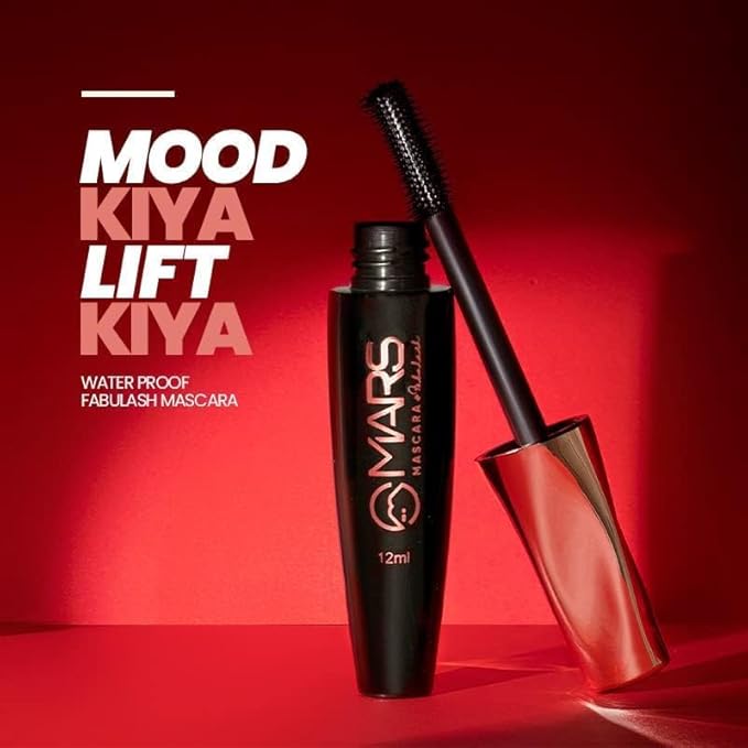 MARS Fabulash Volumizing Mascara | Up to 18 Hours Stay | Waterproof with Intense Jet Black Color (12ml) (Black)