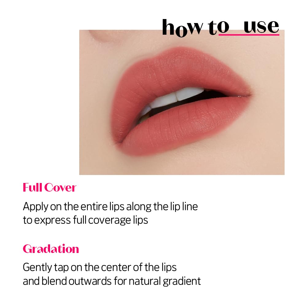 ETUDE Fixing Tint| Long Lasting High Pigmented Liquid Lipstick |Waterproof Lightweight Matte Finish Lip Stain| Full Coverage| #15 Woody Pink-4g