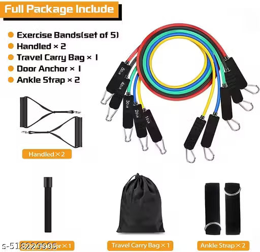 Elastic Resistance Bands Fitness Ropes Rubber Bands for Fitness Exercise 11 in 1 band