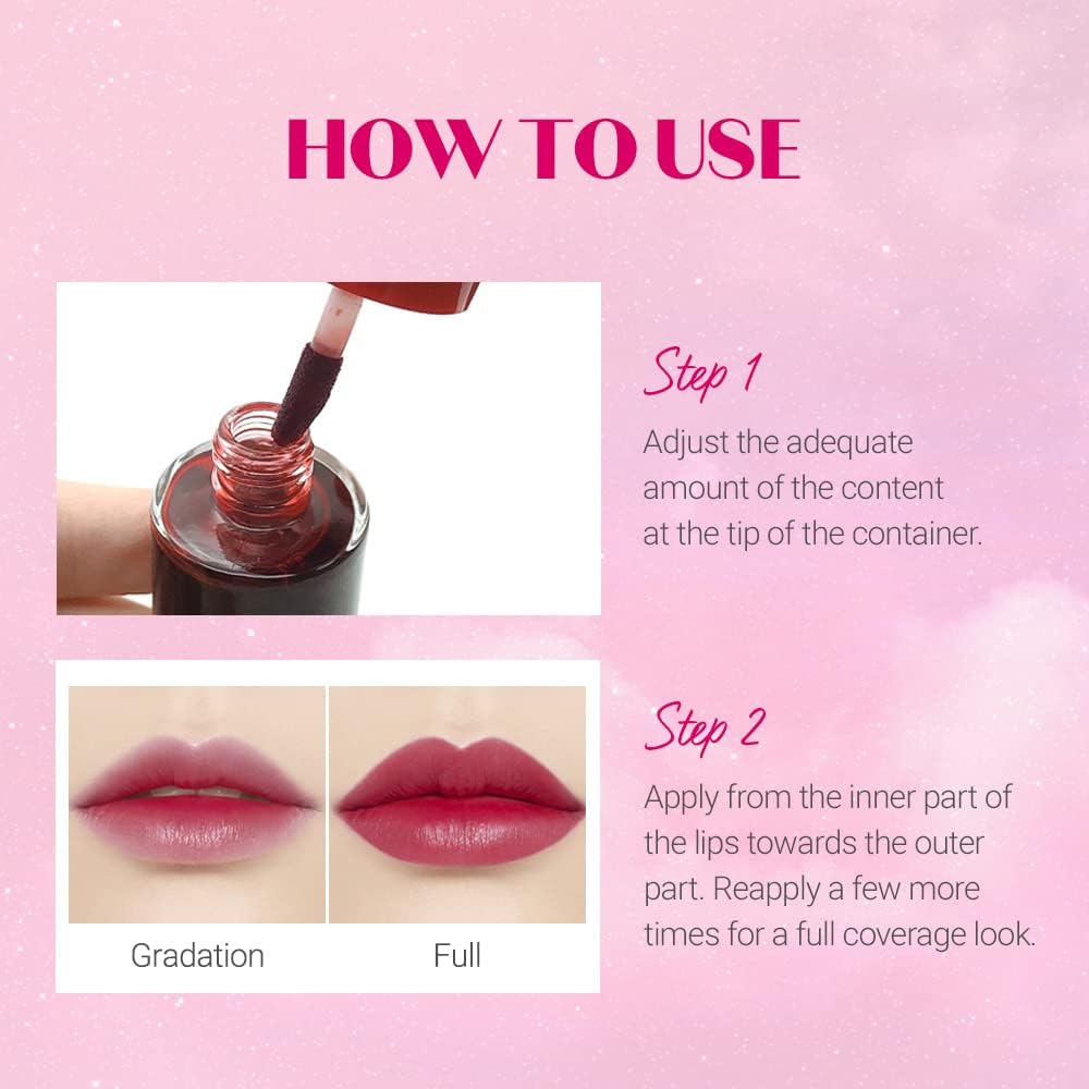 ETUDE Dear Darling Water Gel Luminous Lip & Cheek Tint| Long Lasting, Waterproof, Smudgeproof |Korean Makeup|Shade-02,Cherry-9Gm