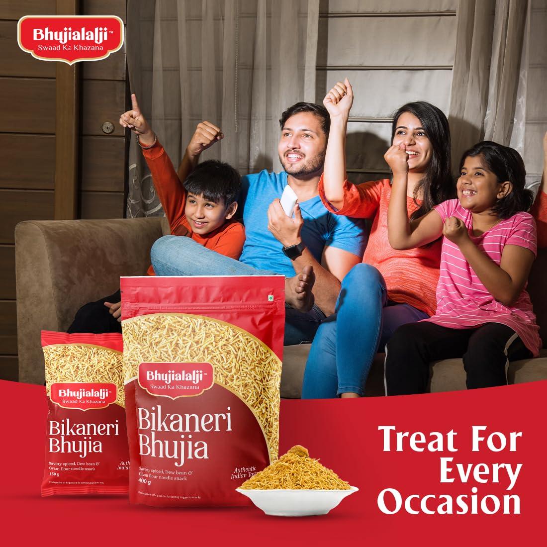 Bhujialalji Bikaneri Bhujia (pack of 1) 1kg Rajasthani Bhujia Namkeen with Dew beans,gram flour and indian Spices | All time favourite indian snacks/Namkeen | Ready to eat