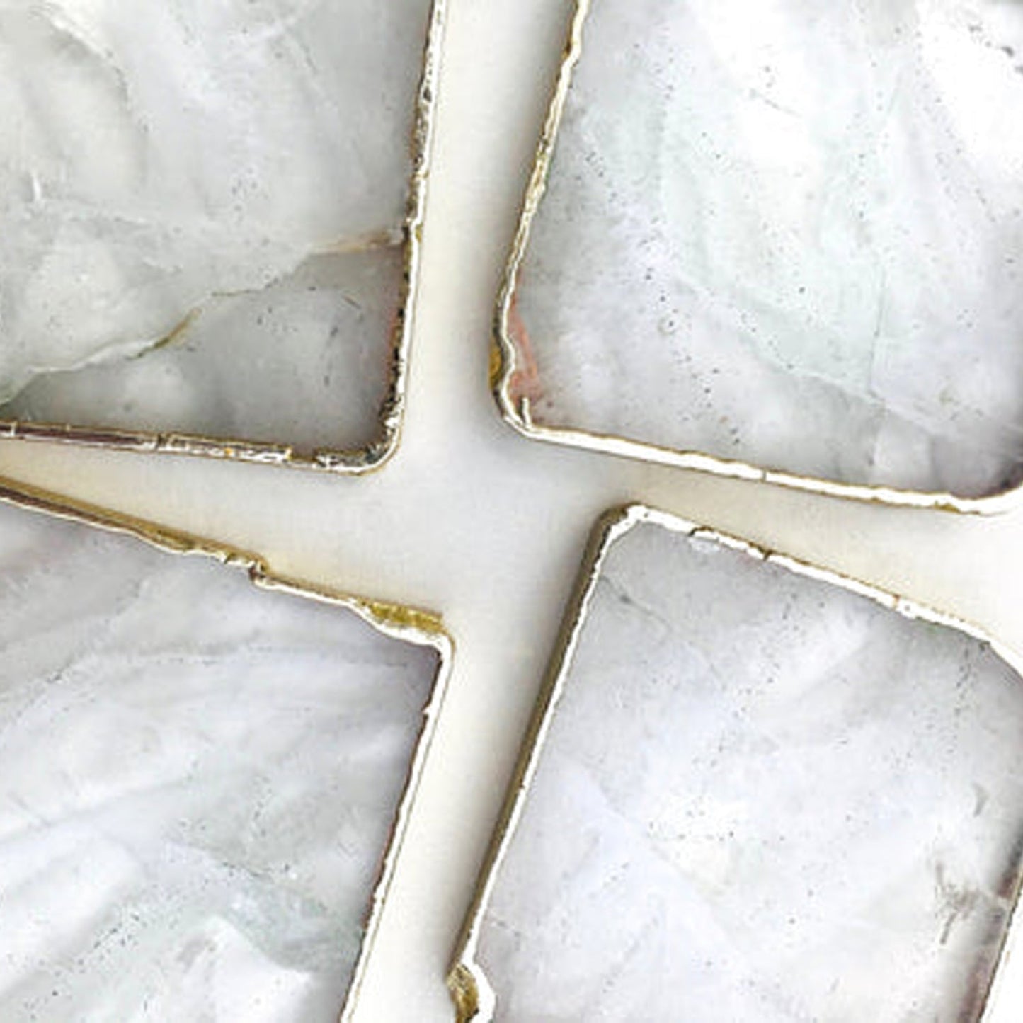Clear Quartz/Gemstone/Semi-precious stone/Agate - Set of 4 large coasters/Personalised Momentos-2