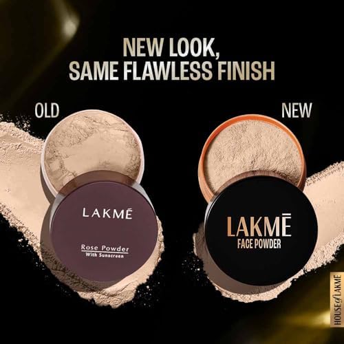 Lakme Rose Loose Face Powder with Sunscreen, Soft Pink, Face Makeup for a Rosy Glow - Matte Finish for Oily Skin Control, 40 g