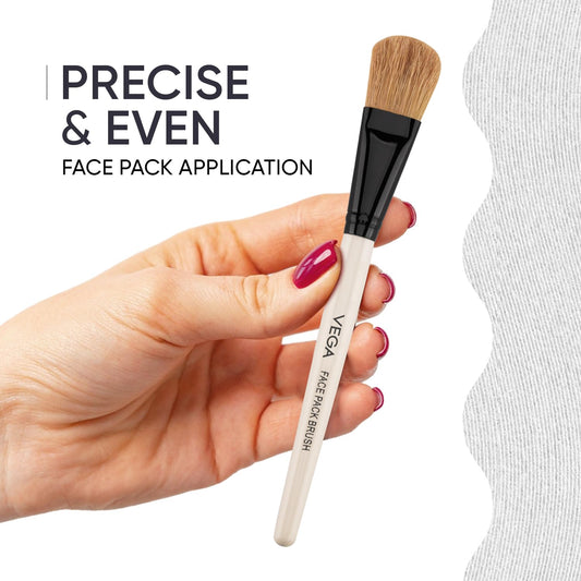 Vega Bristle Face Pack Brush - White, 1 Piece, (HV-27)
