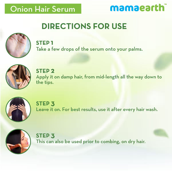 Mamaearth Onion Hair Serum with Onion and Biotin for Strong, Frizz-Free Hair - 100 ml